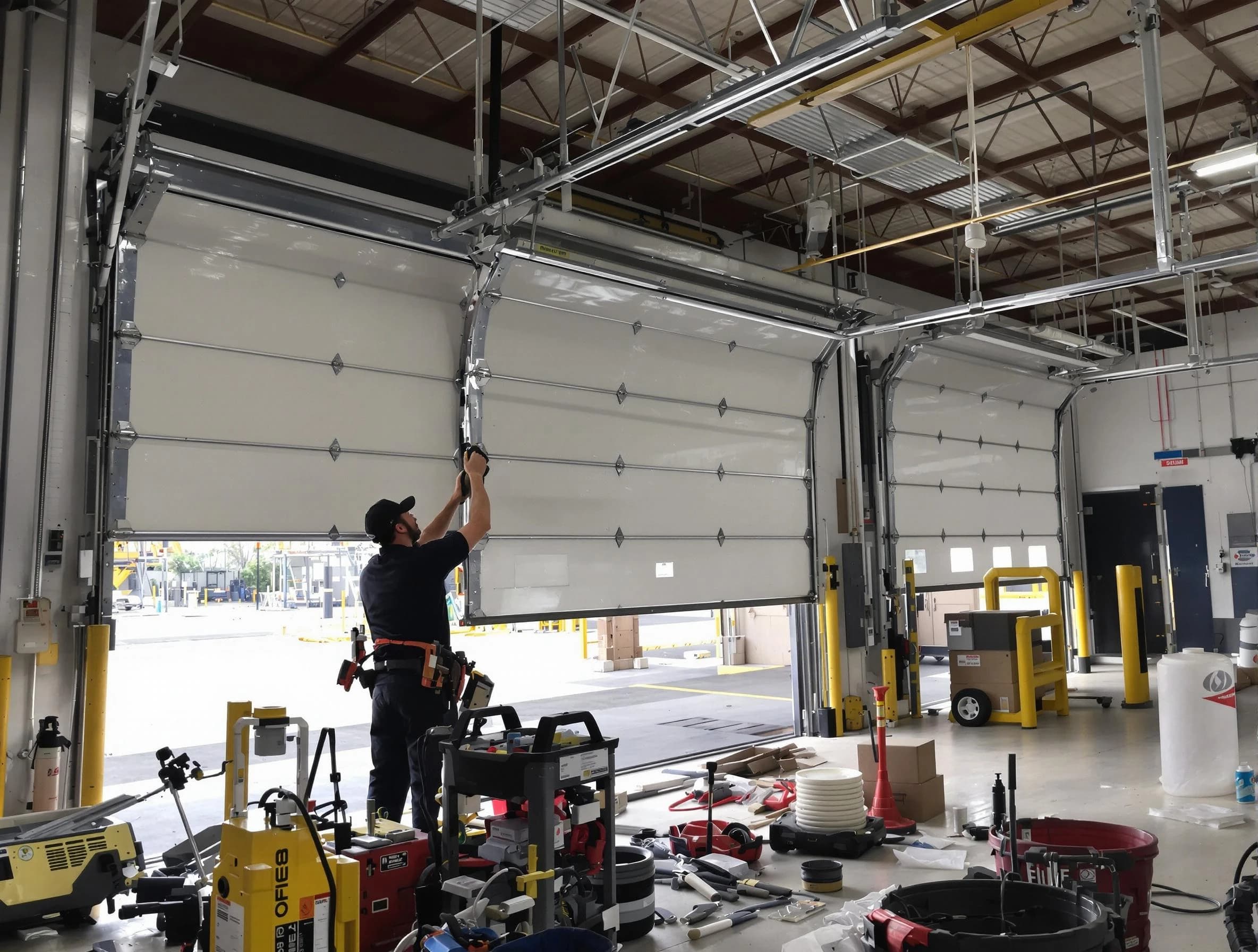 Monument Garage Door Repair technician performing commercial garage door repair in Monument