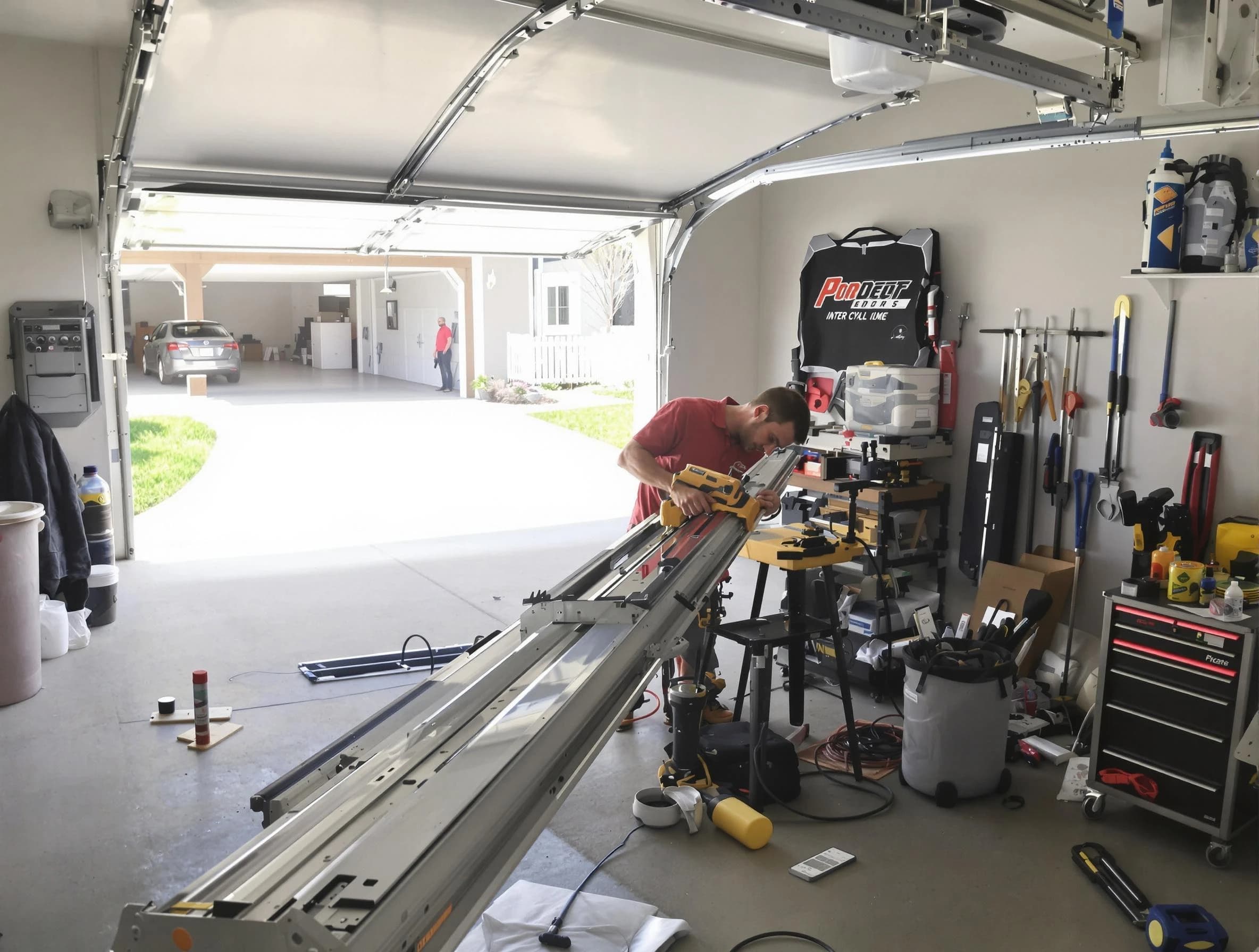 Monument Garage Door Repair expert performing track repair in Monument