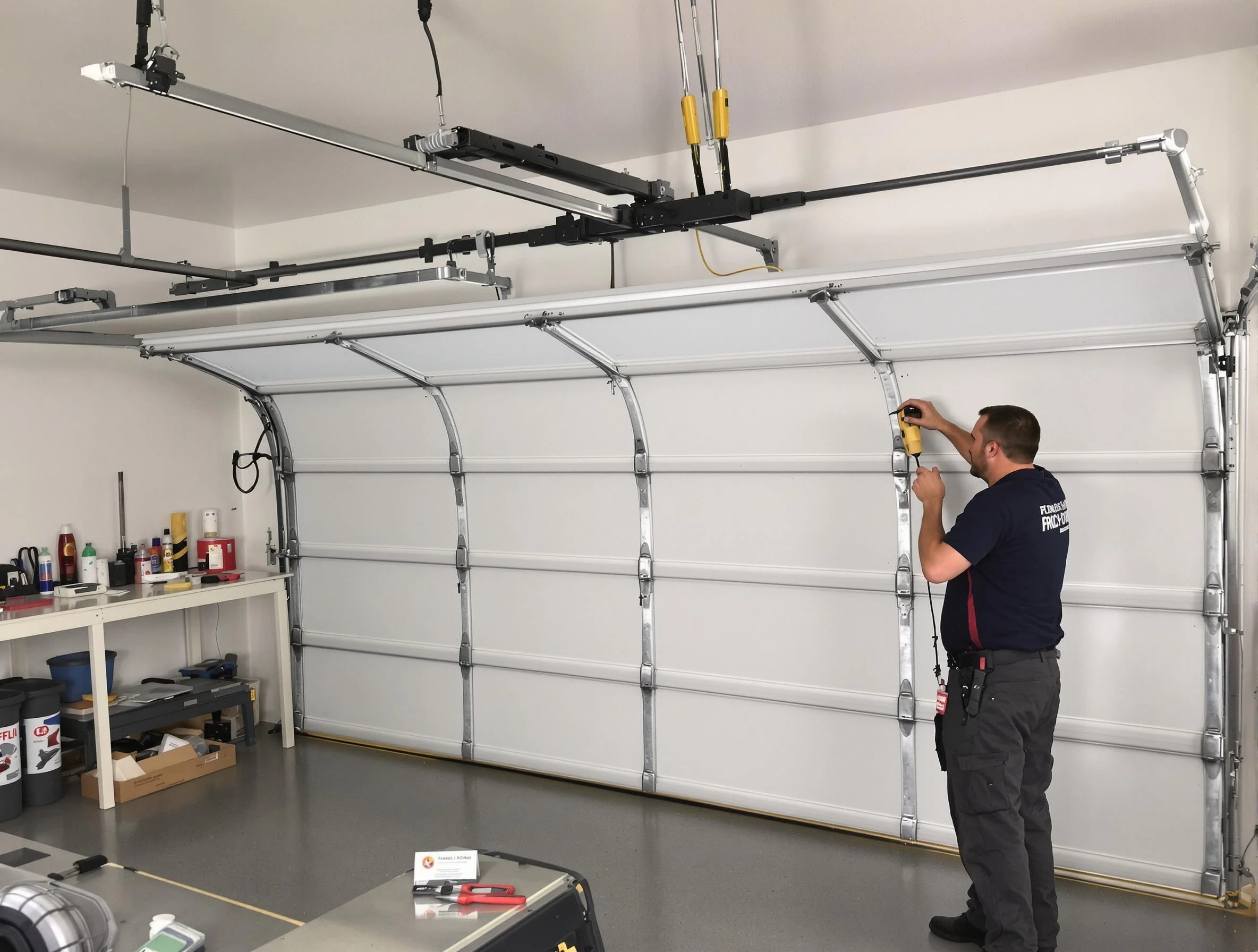 Monument Garage Door Repair certified technician performing overhead door system repair in Monument